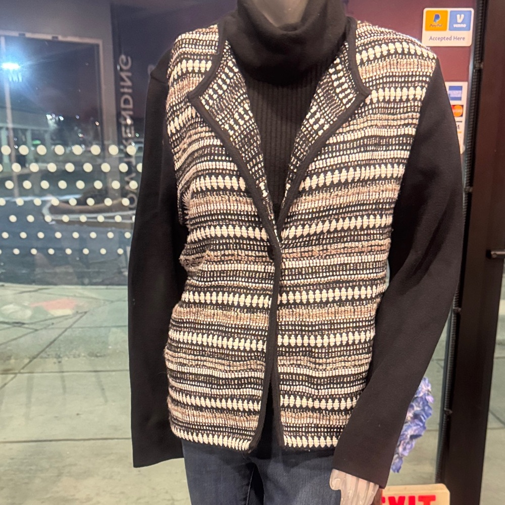 Chico's Black and White Blazer